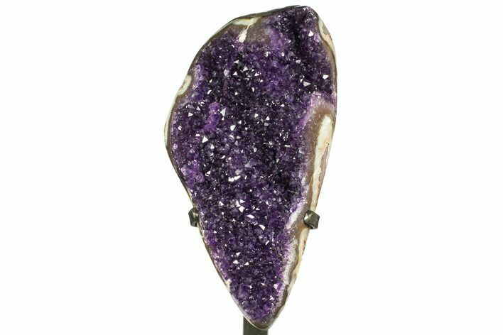 Amethyst Geode With Metal Stand - Uruguay #152388